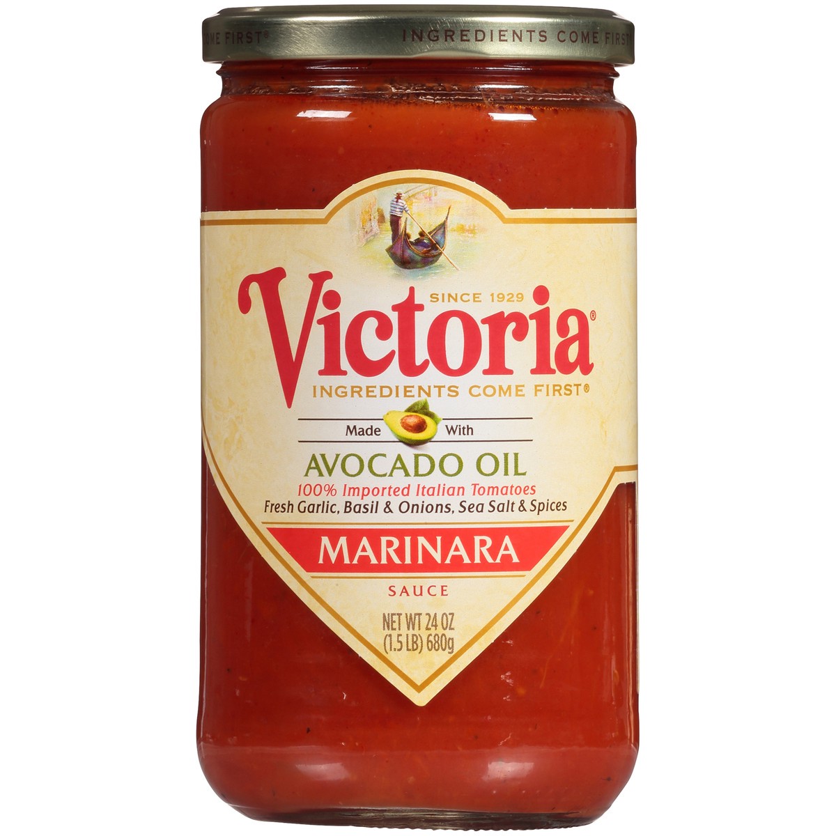 slide 1 of 7, Victoria® Avocado Oil Marinara Sauce 24 oz. Jar, 24 oz