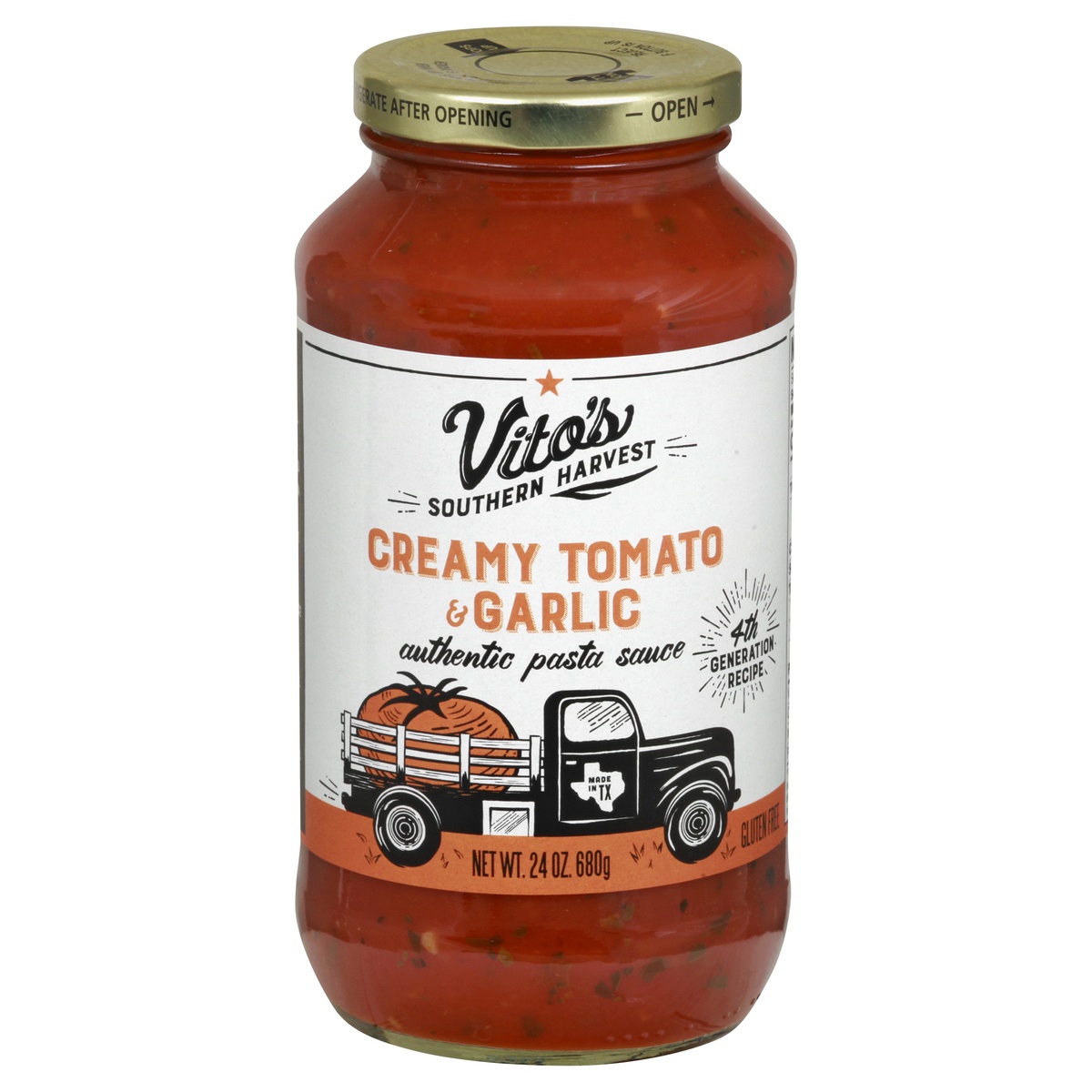 slide 1 of 1, Vito's Authentic Creamy Tomato & Garlic Pasta Sauce 24 oz, 24 oz