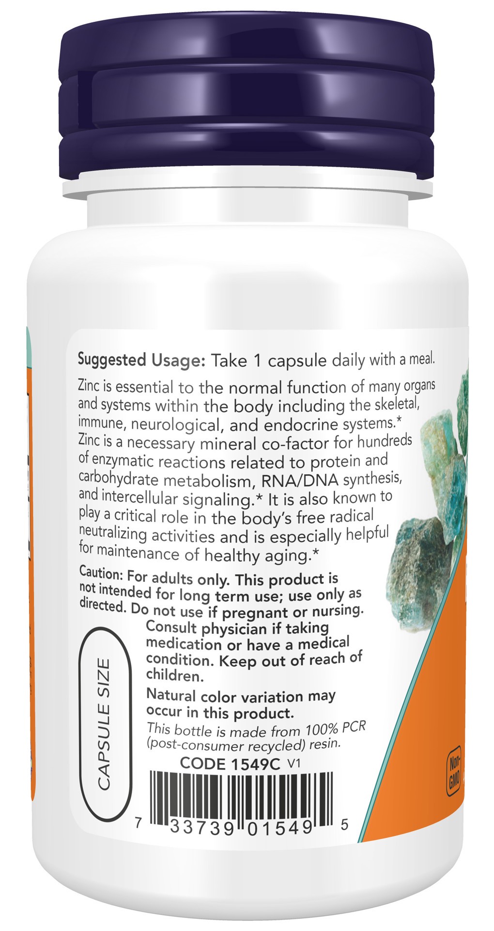 slide 4 of 4, NOW Zinc Picolinate 50 mg - 30 Veg Capsules, 30 ct