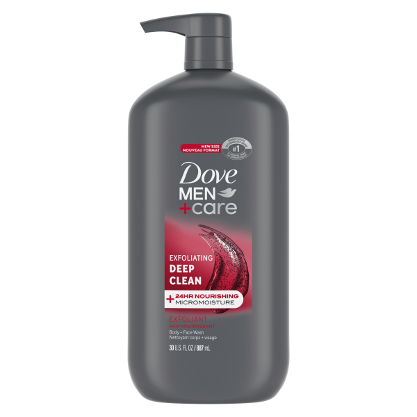 slide 7 of 21, Dove Men+Care Men Body And Face Wash, Exfoliating Deep Clean, 30 oz