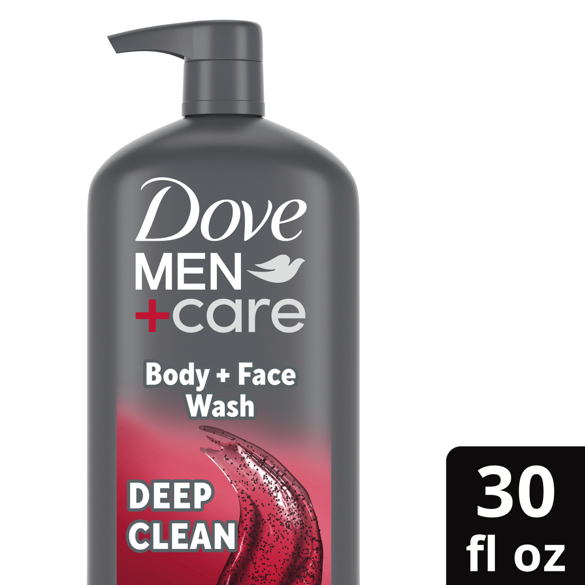 slide 1 of 21, Dove Men+Care Men Body And Face Wash, Exfoliating Deep Clean, 30 oz