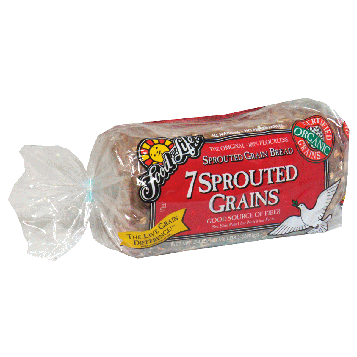 slide 1 of 3, Food for Life 7 Sprouted Grains Bread, 24 oz