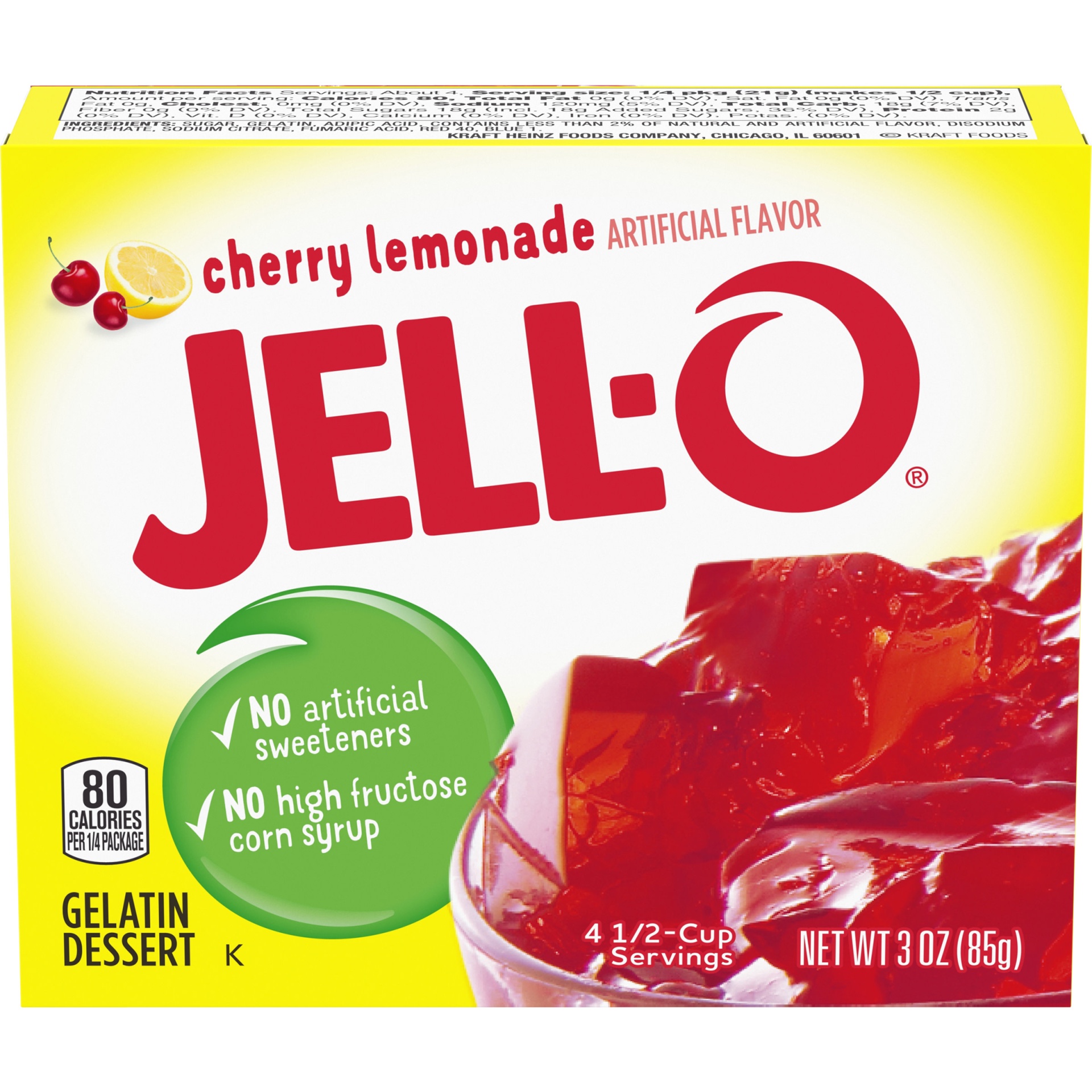 slide 1 of 6, Jell-O Cherry Lemonade Gelatin Dessert Mix, 3 oz