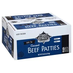 First Street Ground Beef Patties Blue Box 70% Lean