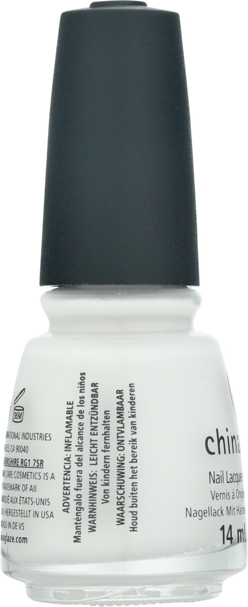 slide 6 of 10, China Glaze Nail Polish Lacquer, White On White, 1 ct