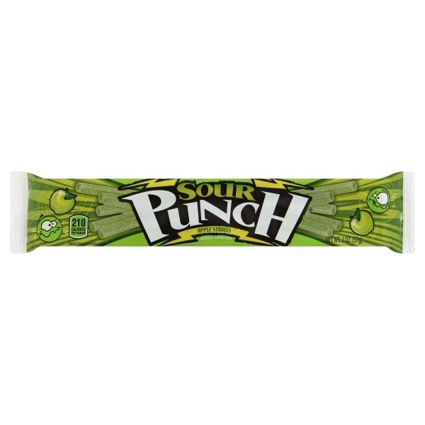 slide 1 of 1, Sour Punch Bites Candy Apple Straws, 2 oz