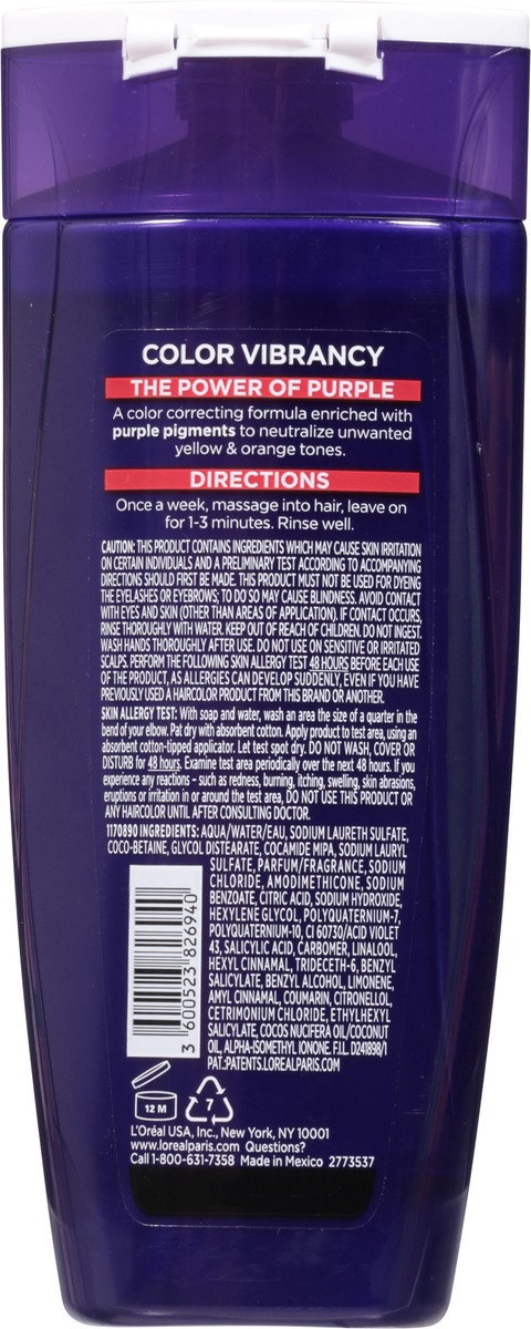 slide 6 of 10, L'Oréal Purple Color Vibrancy Anti-Brassiness Shampoo 6.7 fl oz, 6.7 oz