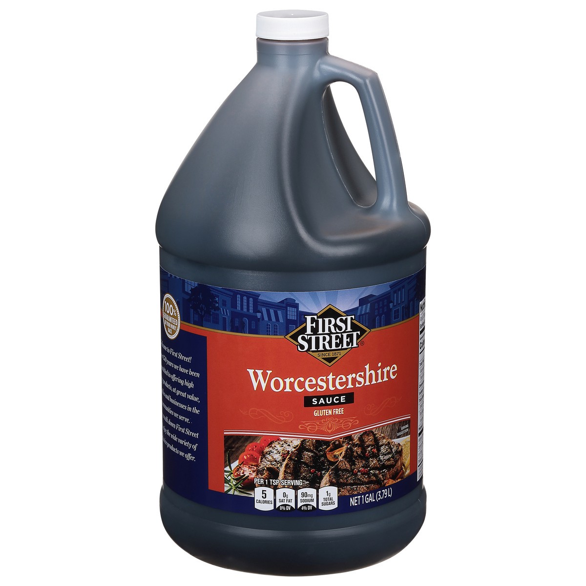 slide 4 of 4, First Street Worcestershire Sauce, 1 gal