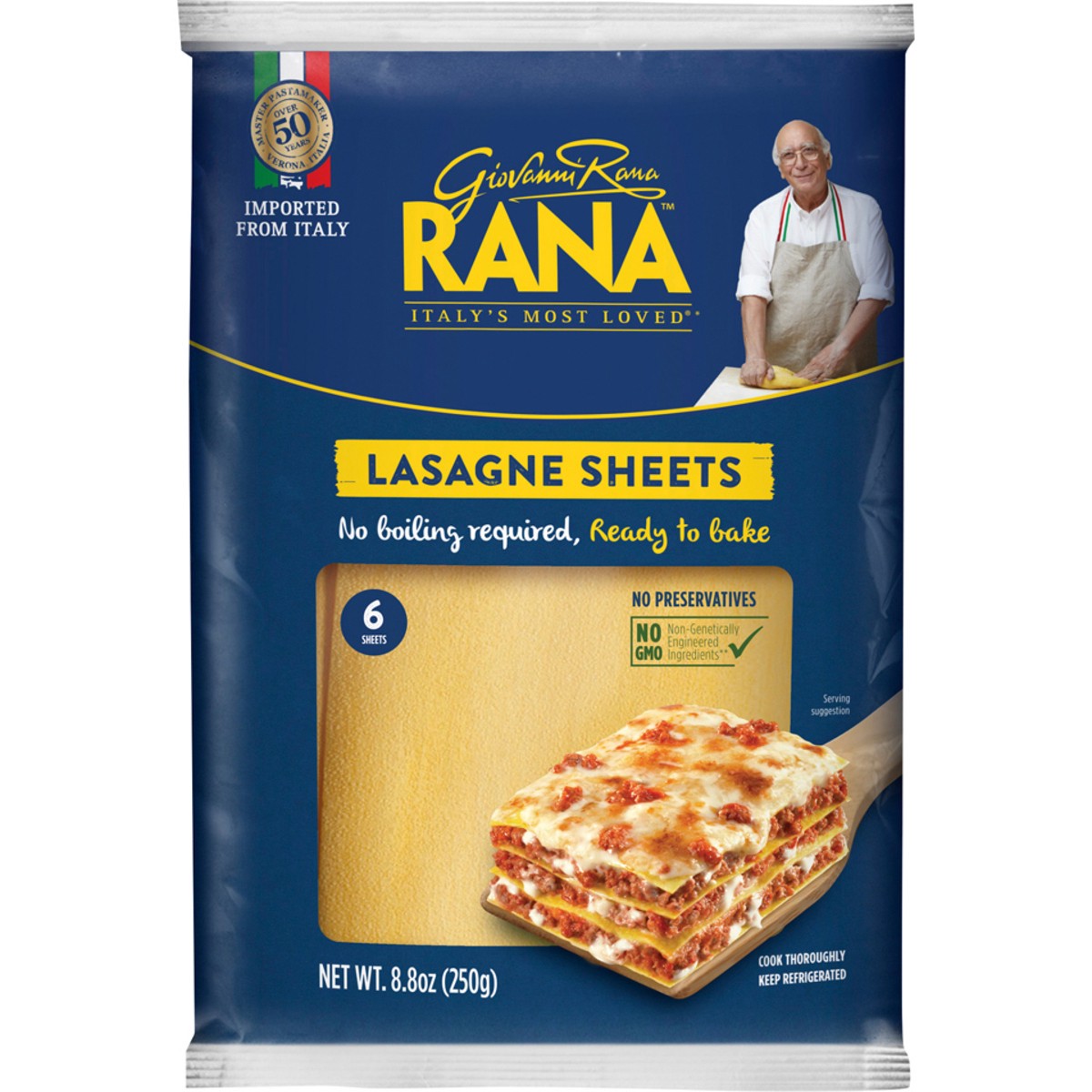 slide 1 of 9, Rana Lasagne Sheets Ready To Bake 6Ct, 8.8 oz