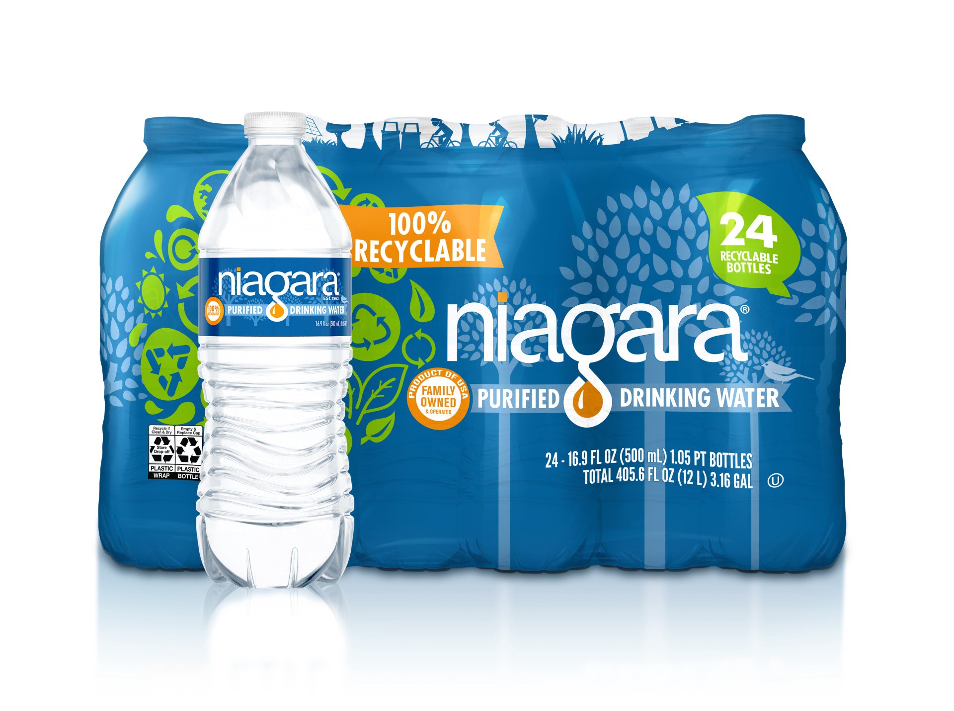 slide 1 of 4, Niagara Purified Drinking Water- 24 ct; 16.9 oz, 24 ct; 16.9 oz