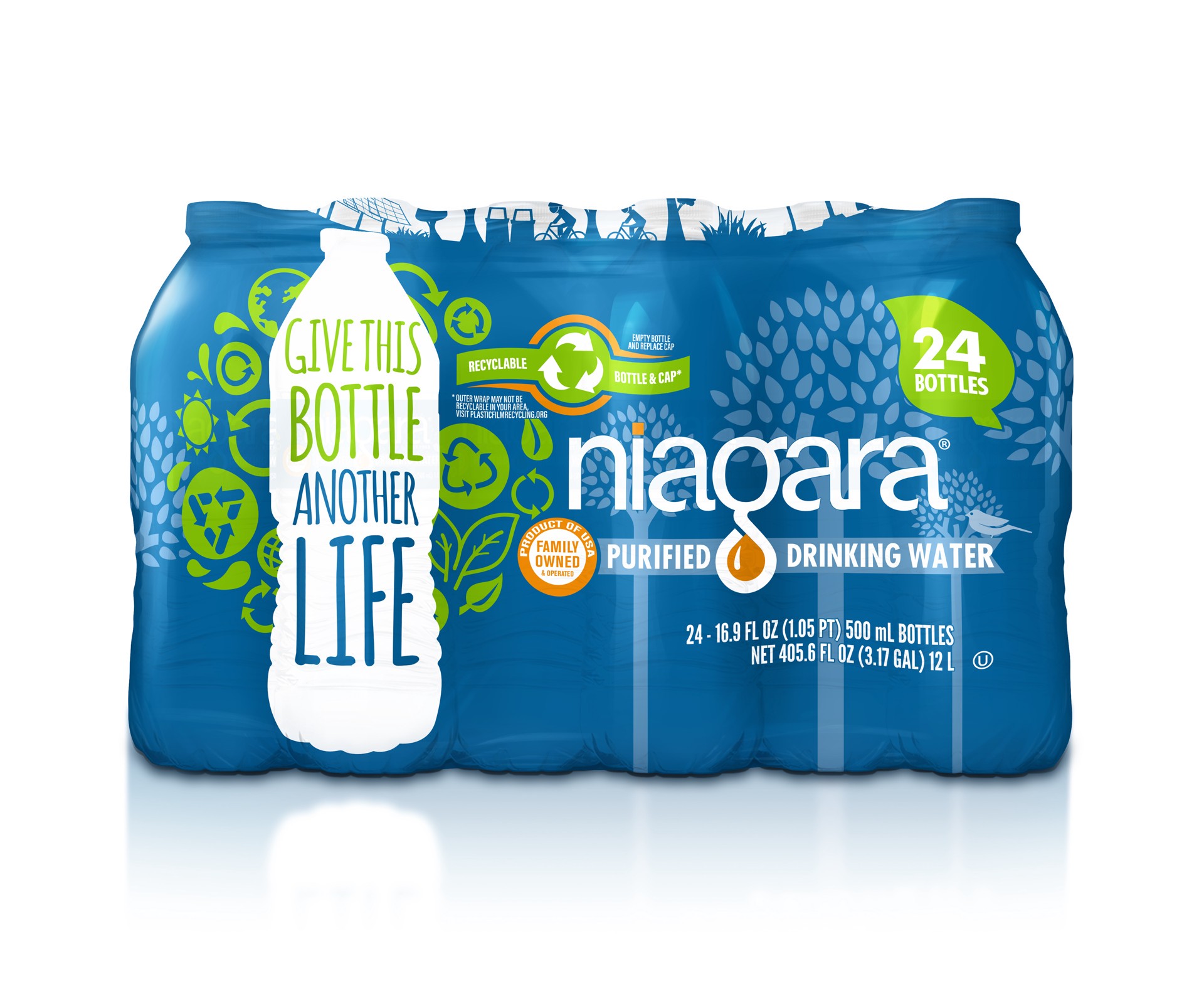 slide 1 of 4, Niagara Purified Drinking Water - 0.5L (24 pack), 16.91 fl oz