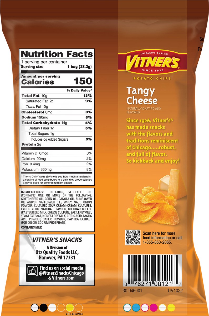 slide 8 of 11, Vitner's 1 oz Vitner's Tangy Triple Cheese Chip, 1 oz