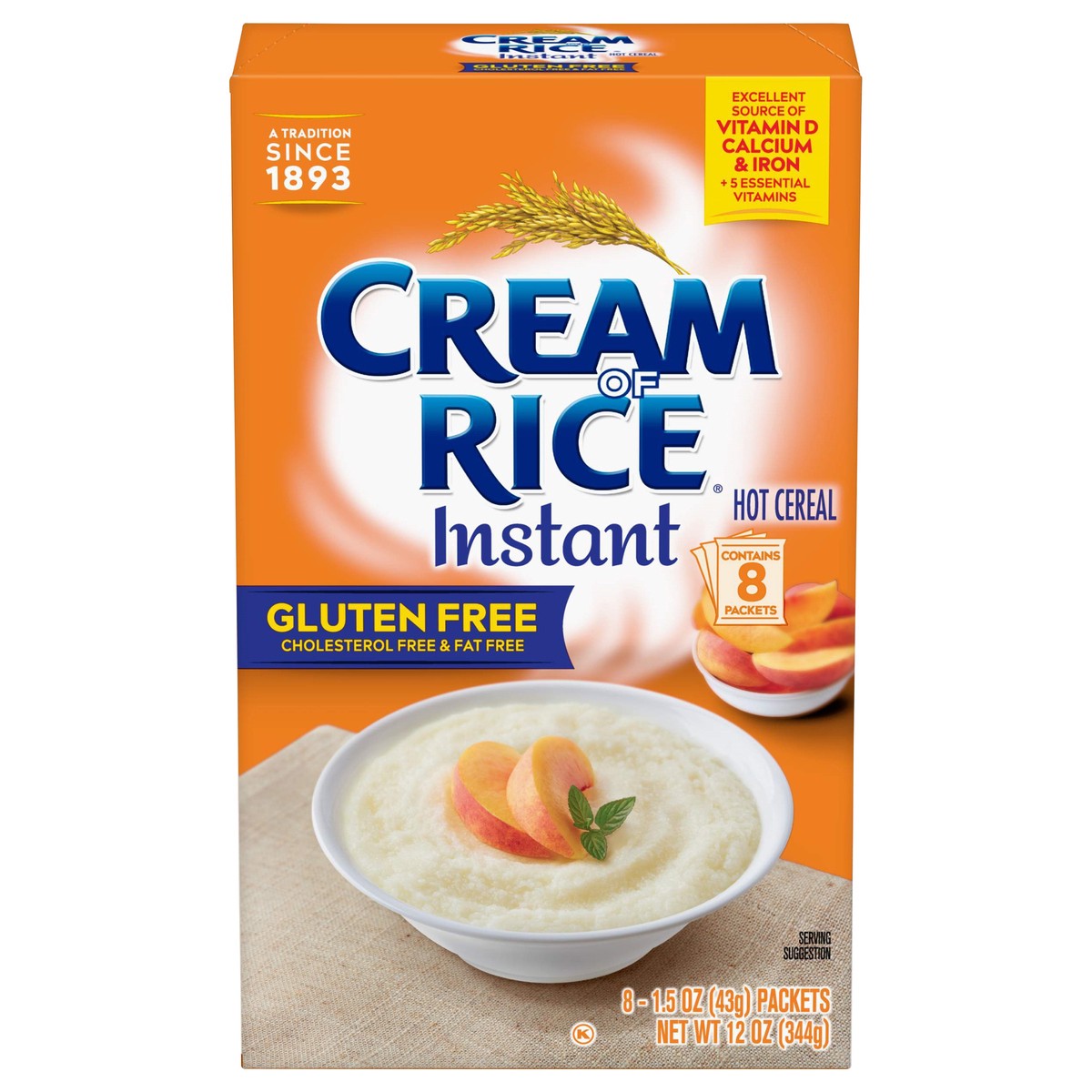 slide 1 of 9, Cream of Rice Gluten Free Instant Hot Cereal 8 - 1.5 oz Packets, 8 ct