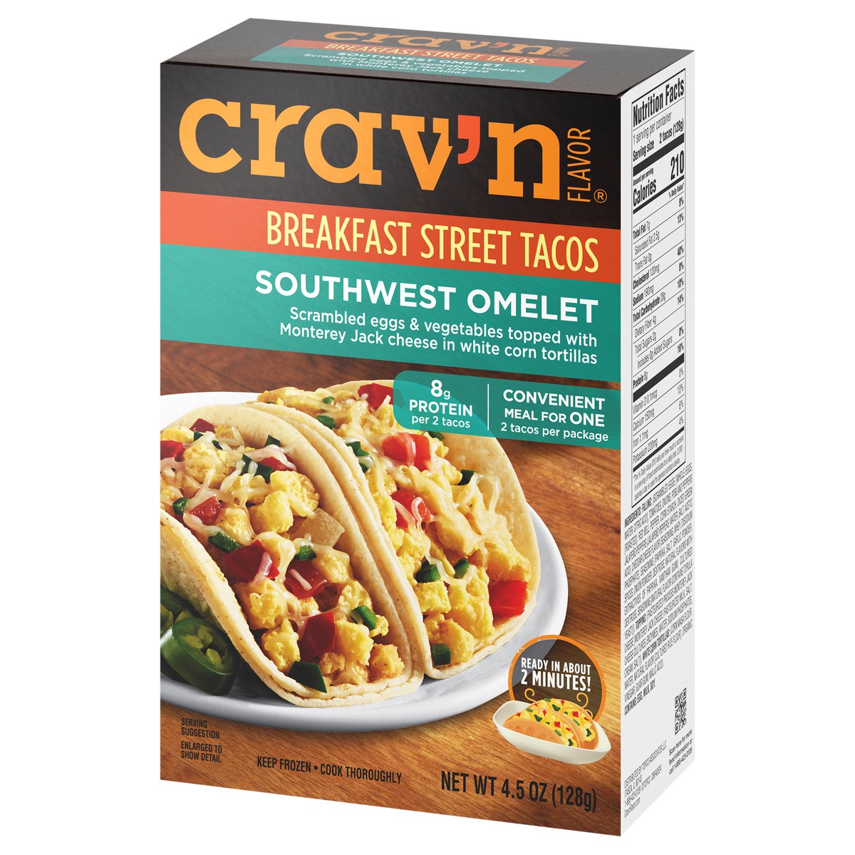 slide 4 of 4, Crav'n Flavor Southwest Omelet Breakfast Street Tacos 2 ea, 2 ct
