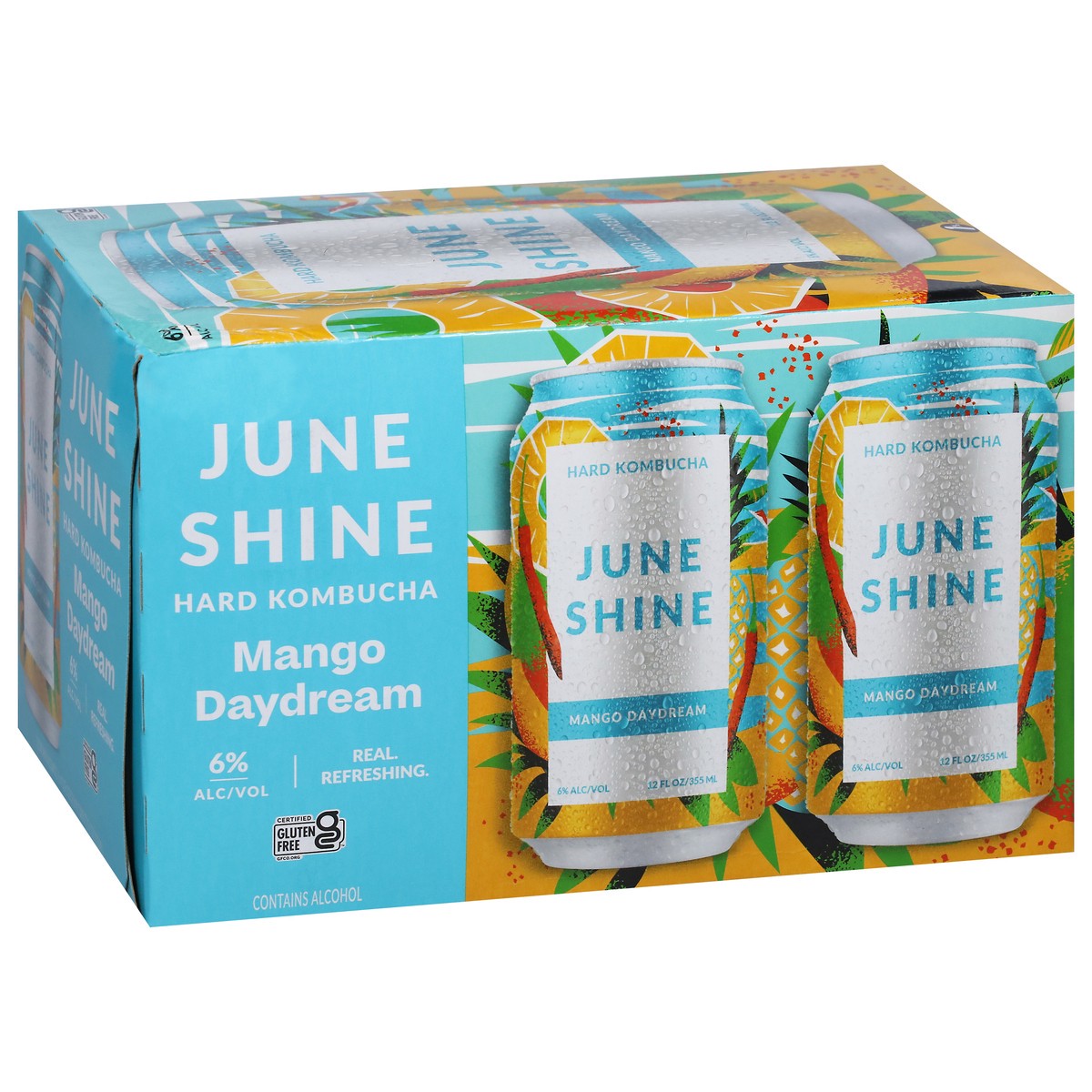 slide 6 of 9, JuneShine June Shine Hard Kombucha, Mango Daydream, 6Pk, 12 fl oz