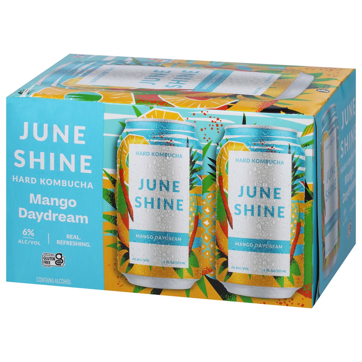 slide 5 of 9, JuneShine June Shine Hard Kombucha, Mango Daydream, 6Pk, 12 fl oz