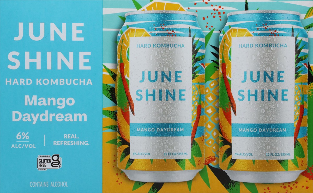 slide 2 of 9, JuneShine June Shine Hard Kombucha, Mango Daydream, 6Pk, 12 fl oz