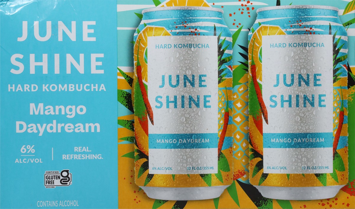 slide 4 of 9, JuneShine June Shine Hard Kombucha, Mango Daydream, 6Pk, 12 fl oz