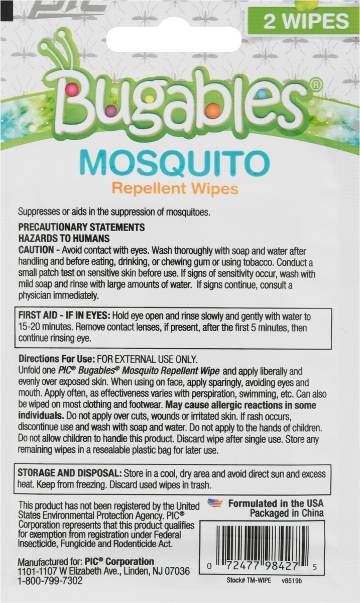 slide 9 of 10, Bugables Mosquito Repellent Wipes 2 ea, 2 ct