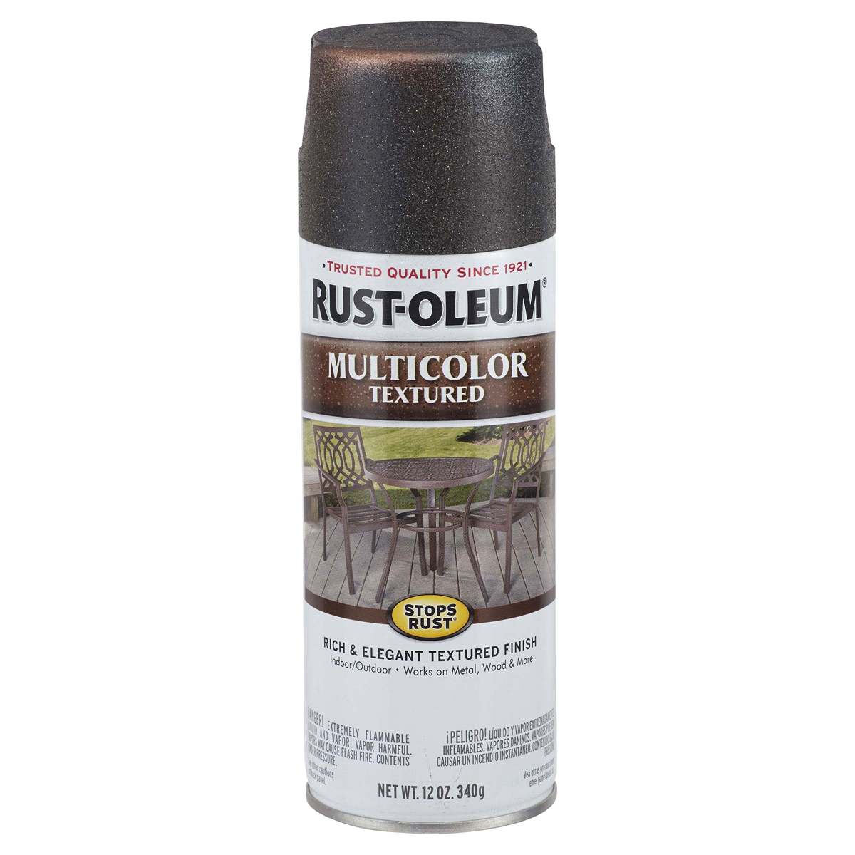 slide 1 of 9, Rust-Oleum Stops Rust Protective Multi-Color Textured Spray Paint - 223525, Aged Iron, 12 oz