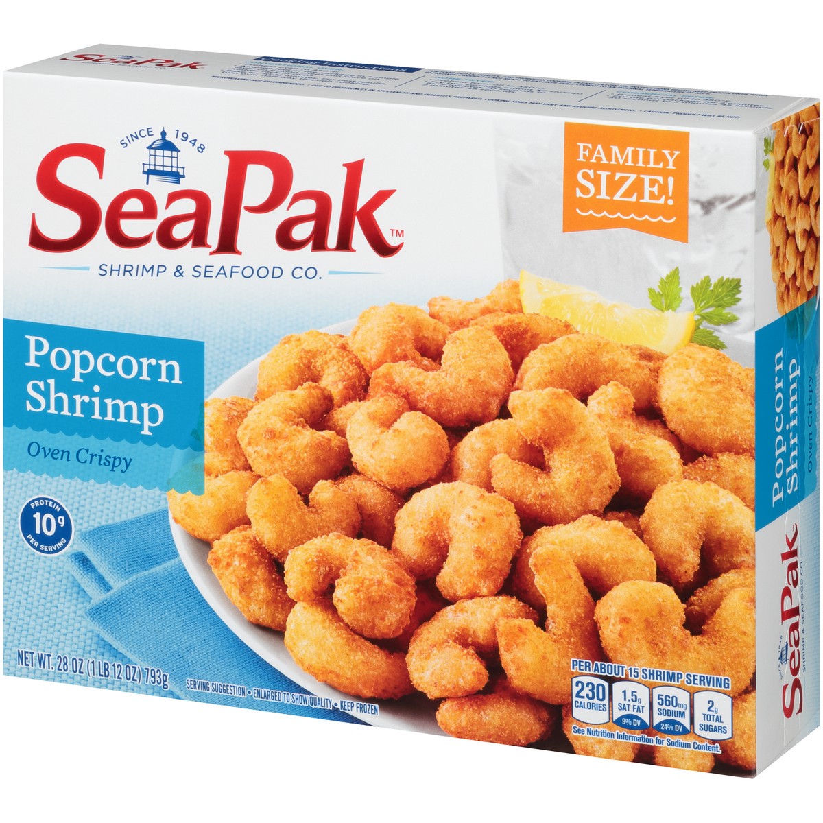 slide 3 of 9, SeaPak Shrimp & Seafood Co. Oven Crispy Popcorn Shrimp 28 oz. Box, 28 oz