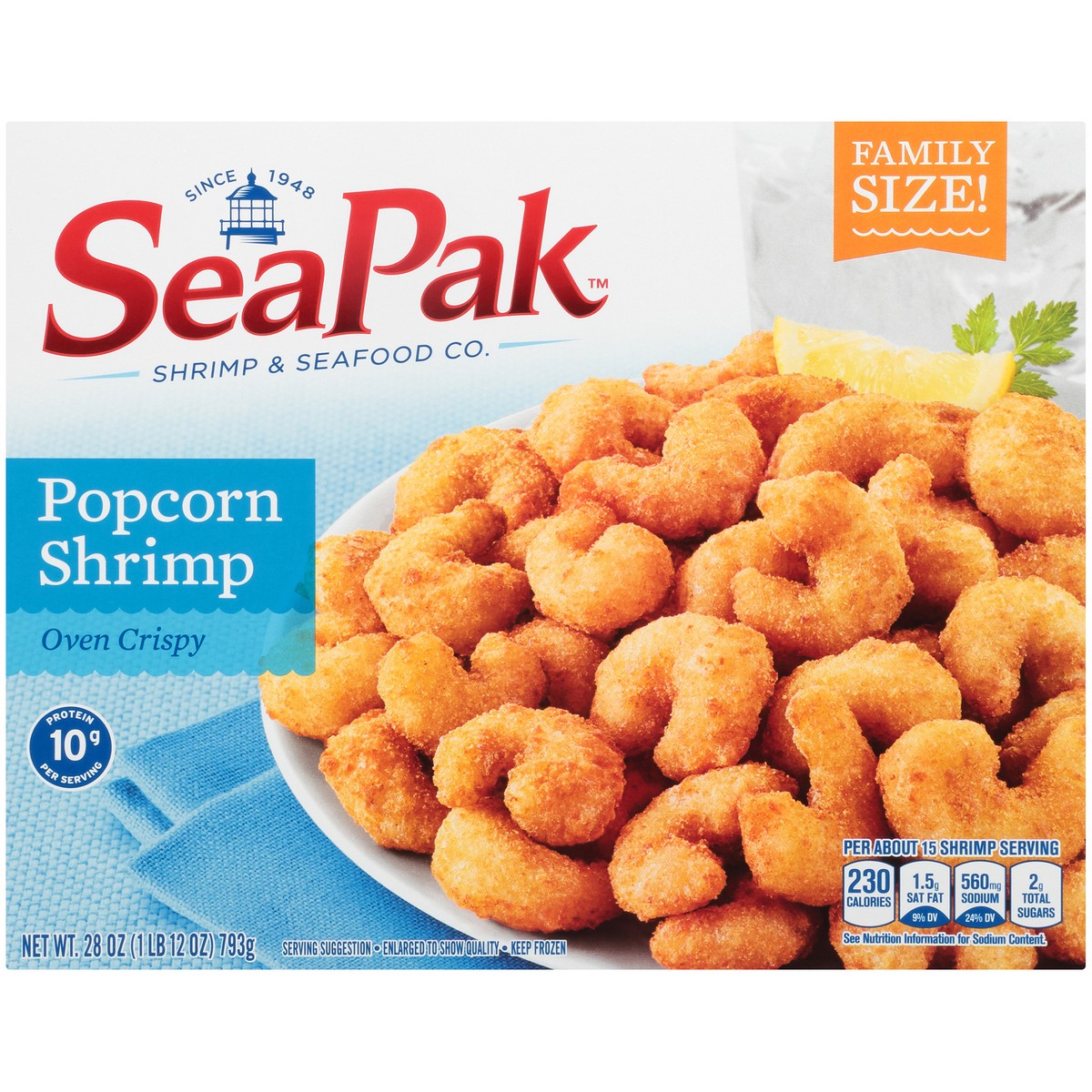 slide 6 of 9, SeaPak Shrimp & Seafood Co. Oven Crispy Popcorn Shrimp 28 oz. Box, 28 oz