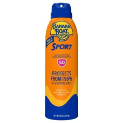 Banana Boat Sport Ultra Sunscreen Spray SPF 50+ Broad Spectrum Superior Endurance Vs Sweat + Water