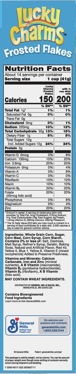 slide 8 of 11, Lucky Charms Family Size Frosted Flakes Marshmallows Cereal 20.9 oz, 20.90 oz