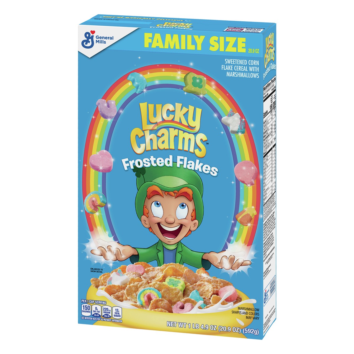 slide 9 of 11, Lucky Charms Family Size Frosted Flakes Marshmallows Cereal 20.9 oz, 20.90 oz