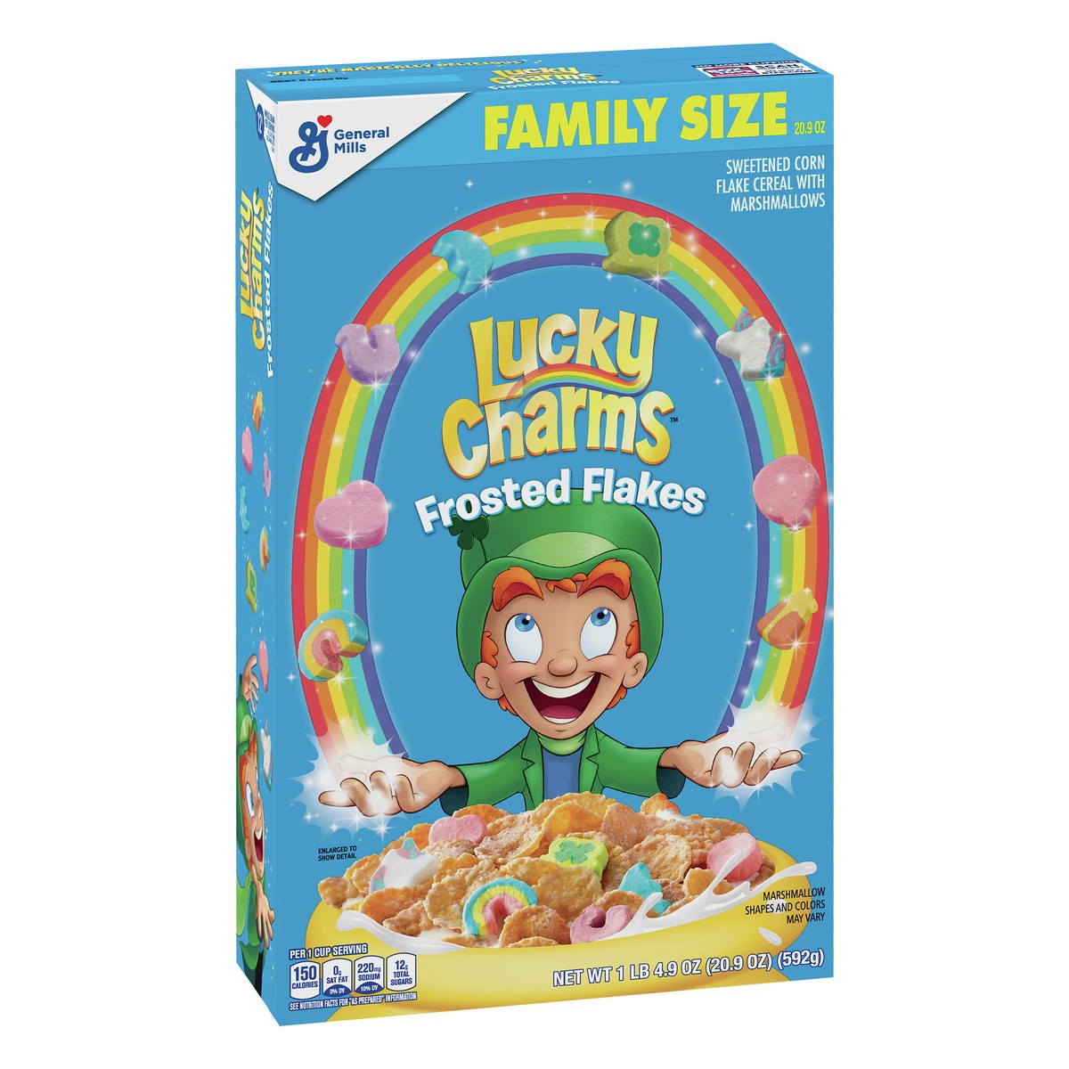 slide 6 of 11, Lucky Charms Family Size Frosted Flakes Marshmallows Cereal 20.9 oz, 20.90 oz