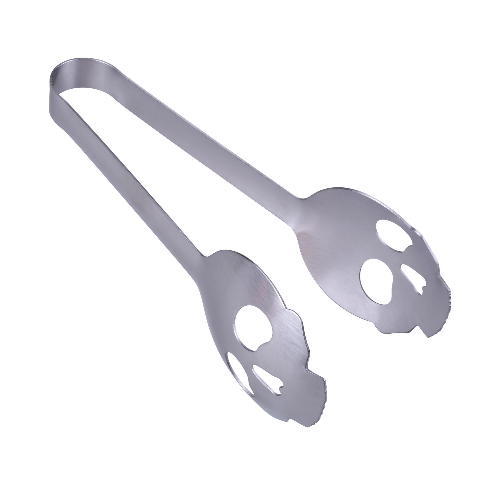 slide 4 of 4, 7" Stainless Steel Skull Tongs By Makery, 7 in