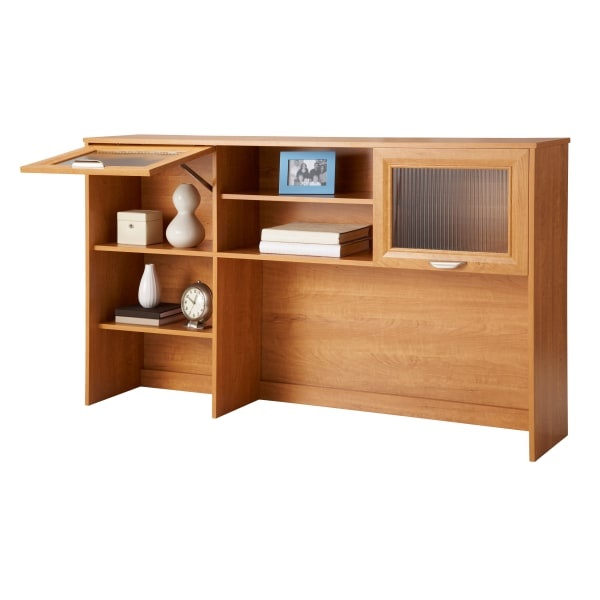 slide 1 of 7, Realspace Magellan Hutch For Corner/L-Desk, Honey Maple, 1 ct