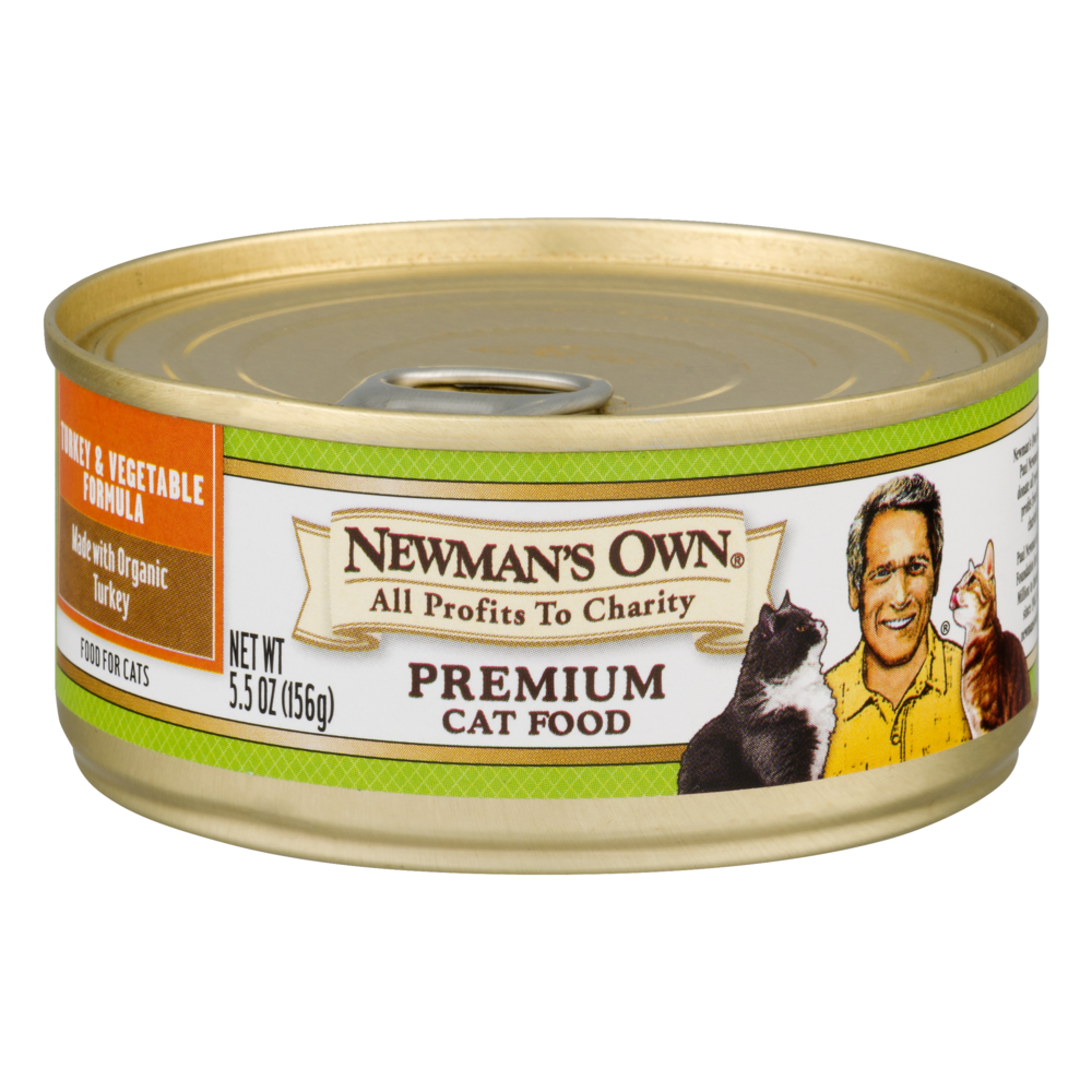 slide 1 of 1, Newman's Own Organics Turkey Vegetable Wet Cat Food, 5.5 oz