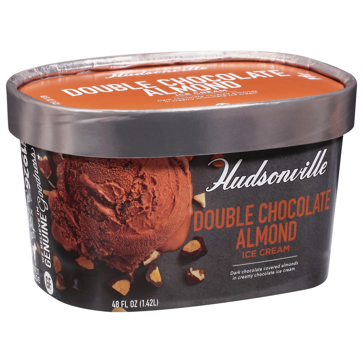 slide 9 of 9, Hudsonville Double Chocolate Almond Ice Cream 48 fl oz, 48 fl oz