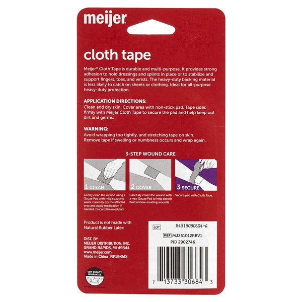 slide 4 of 5, Meijer Cloth Tape 1", 10 yds, 2 PK      