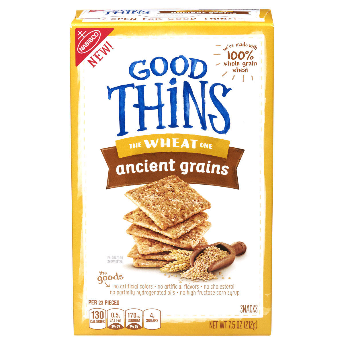 slide 1 of 1, GOOD THiNS The Wheat One Ancient Grains Crackers, 7.5 oz