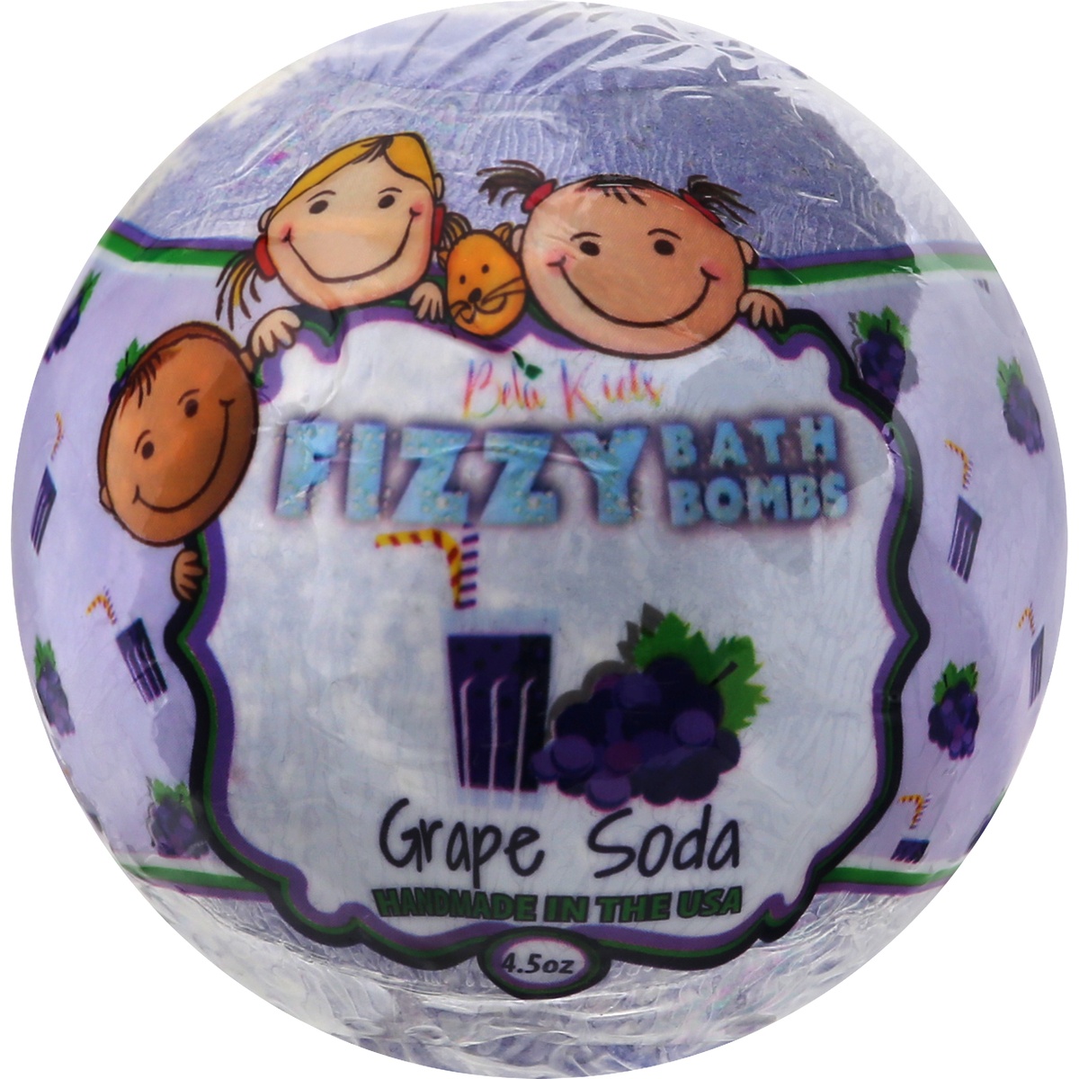 slide 1 of 1, Bela Kids Effervescent Fizzy Bath Bomb - Grape Soda, 4.5 oz