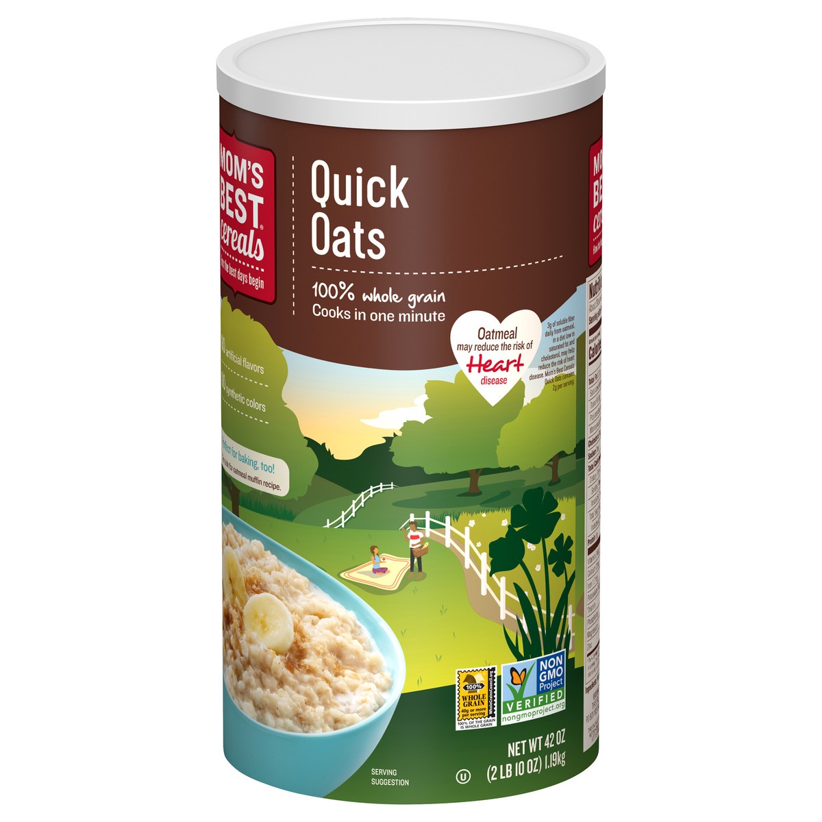 slide 8 of 13, MOM's Best Cereals Mom's Best Quick Oats, 42 OZ Canister, 42 oz