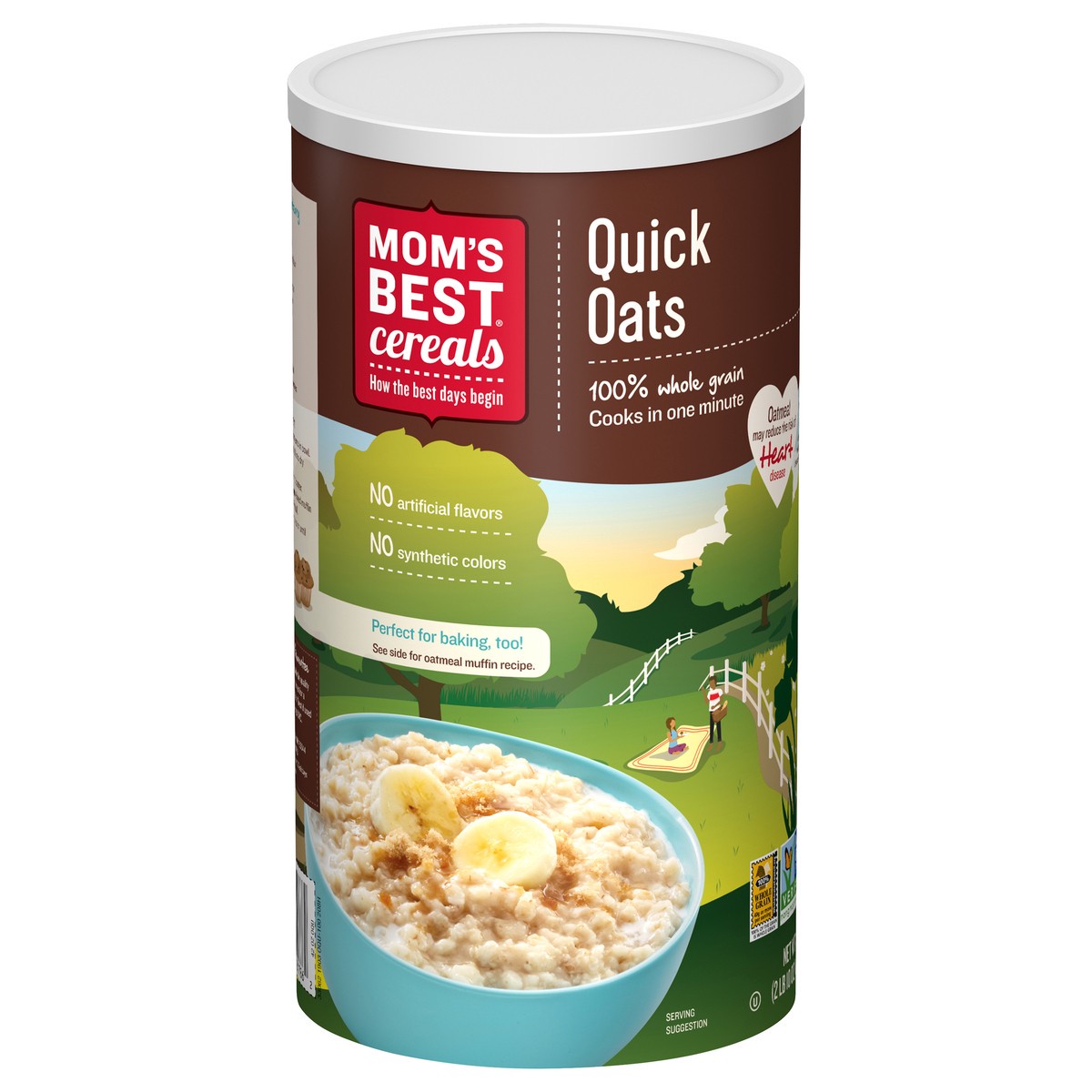 slide 2 of 13, MOM's Best Cereals Mom's Best Quick Oats, 42 OZ Canister, 42 oz