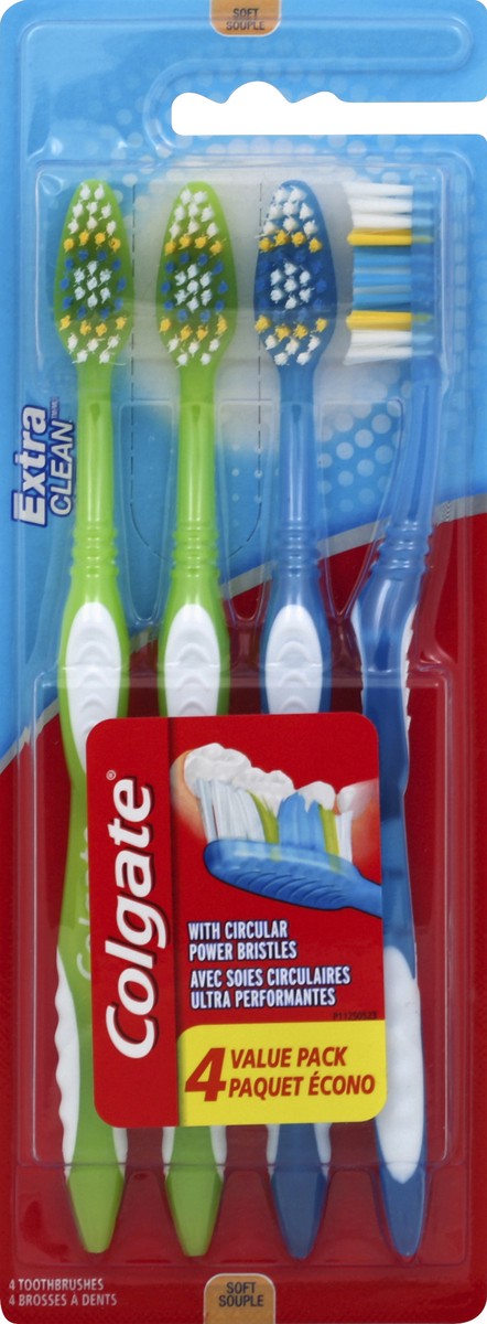 slide 4 of 6, Colgate Extra Clean Full Head Toothbrush, Soft - 4 Count, 4 ct