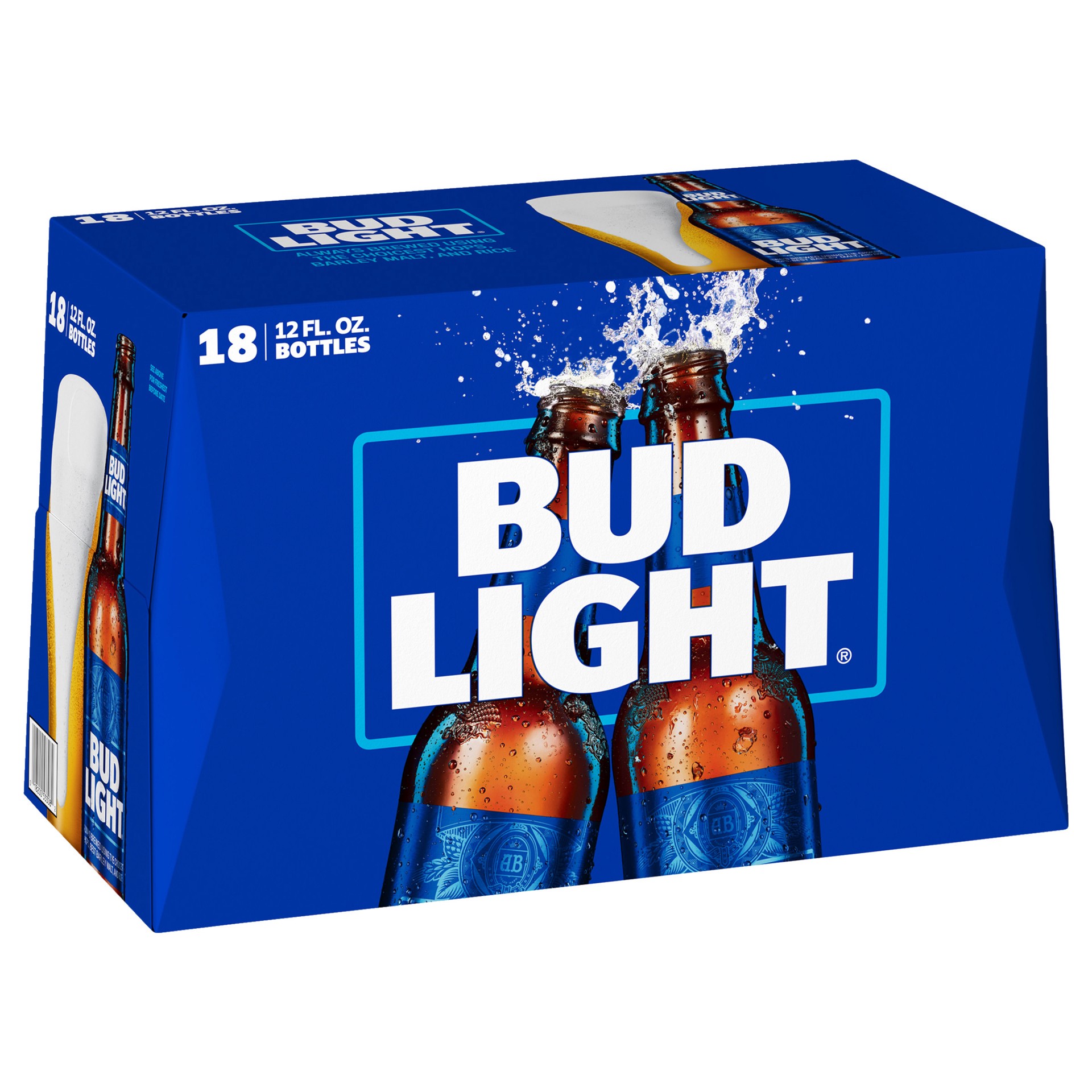 slide 1 of 10, Bud Light Beer, 18 Pack Beer, 12 FL OZ Bottles, 12 fl oz