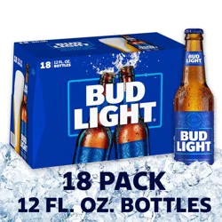 Bud Light Beer, 18 Pack Beer, 12 FL OZ Bottles