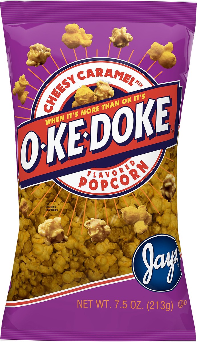 slide 1 of 5, O-Ke-Doke Cheesy Caramel Mix Flavored Popcorn 7.5 oz, 7.5 oz