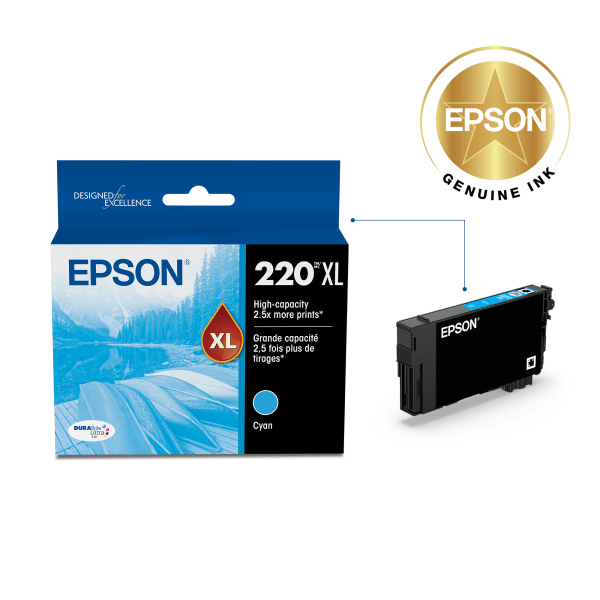 slide 6 of 6, Epson Durabrite Ultra T220Xl220-S High-Yield Cyan Ink Cartridge, 1 ct