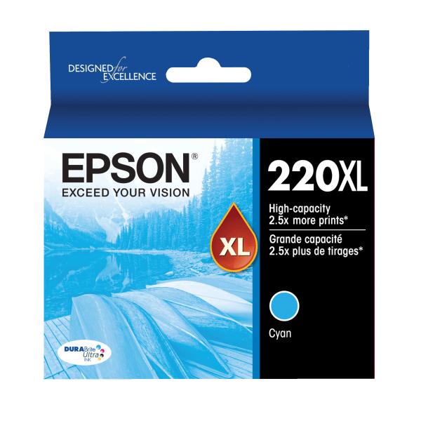 slide 1 of 1, Epson Durabrite Ultra T220Xl220-S High-Yield Cyan Ink Cartridge, 1 ct