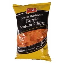 slide 1 of 1, GFS BBQ Rippled Potato Chips, 19 oz