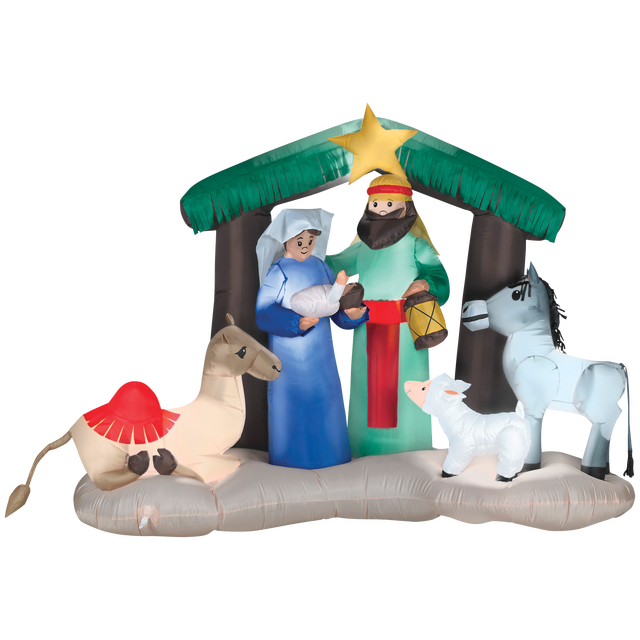 slide 1 of 1, Gemmy Air Blown Nativity Scene Large, Multicolor, 1 ct