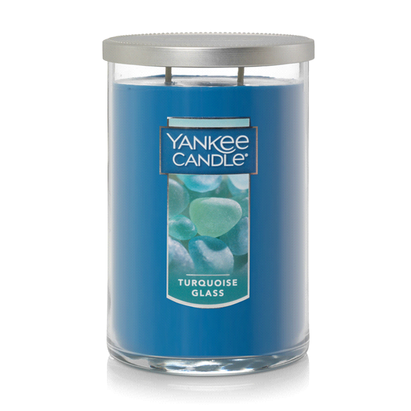 slide 1 of 1, Yankee Candle Large Tumbler Turquoise Glass, 22 oz