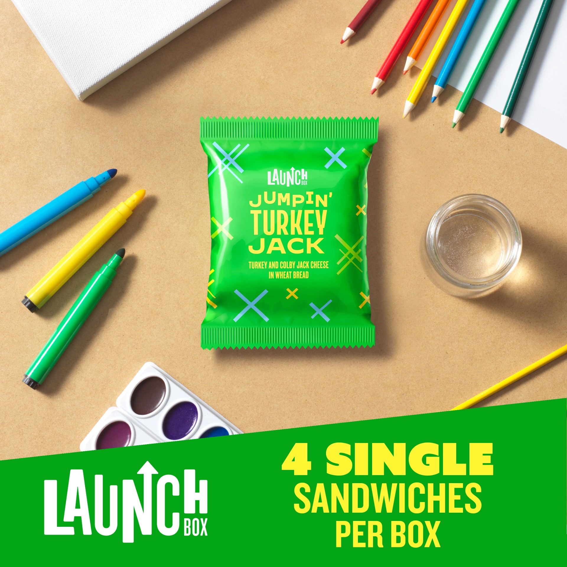 slide 5 of 13, LaunchBox Jumpin' Turkey & Colby Jack Cheese Frozen Sandwiches, 4 ct Box, 4 ct