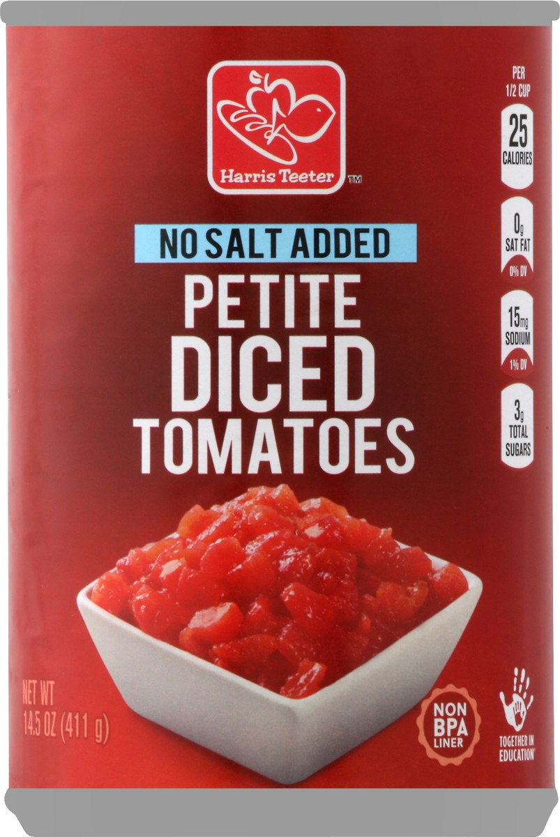 slide 1 of 10, Harris Teeter Petite Diced Tomatoes Nsa - 14.5 oz, 14.5 oz